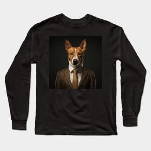 Basenji Dog in Suit Long Sleeve T-Shirt